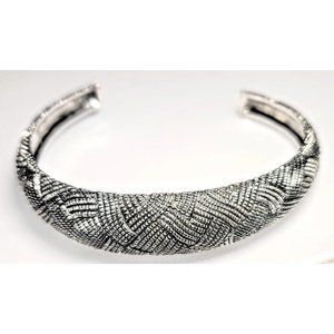 Real Solid 925 Sterling Silver Cuff Bangle Bracelet Twist Braid Chunky 3/4" Wide